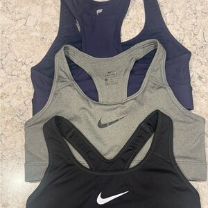 Nike and Fabletic Sports Bra Set - Black, Gray, and Navy -Size Medium